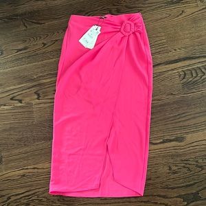Zara pink pencil wrap skirt NWT